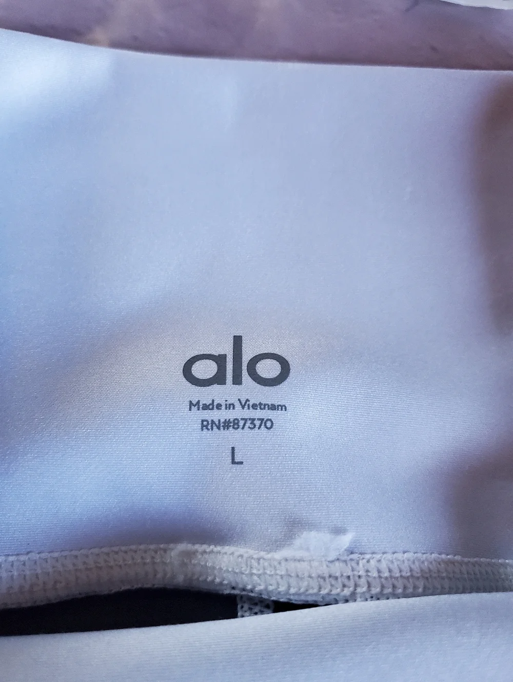 Alo Ocean Inspired Vives Yoga Leggings White Marble Full Length High-rise Silky